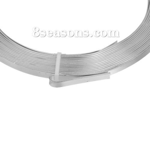Immagine di Alluminio Filo per Perline Filo Corda Argento Placcato Dia: 5mm, 1 Rotolo (Circa 5 M/Rotolo)
