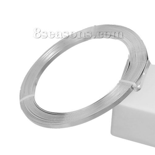 Bild von Aluminium Schnur Garn für Perle-Arbeit Versilbert Dicke:5mm, 1 Rolle (ca. 5 Meter/Rolle)
