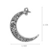 Picture of Zinc Based Alloy Pendants Half Moon Antique Silver Hollow 4.1cm(1 5/8") x 3.6cm(1 3/8"), 20 PCs