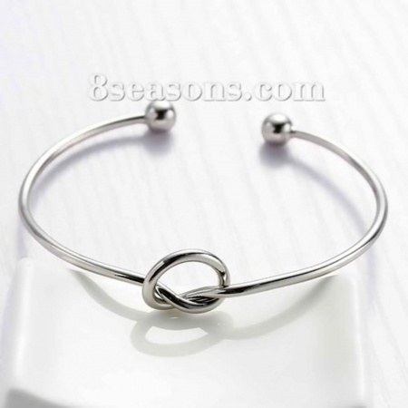 Picture of New Fashion Brass Cuff Bangles Bracelet Heart Love Knot