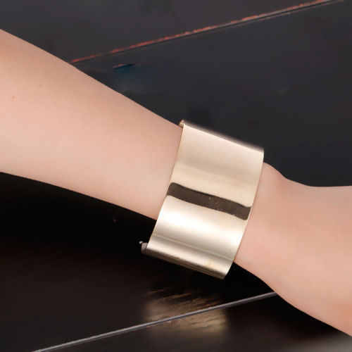 Immagine di Moda Nuova Ottone Cuff Braccialetto Anelli di braccio Oro Placcato lunghezza: 16.2cm, 1 Pz                                                                                                                                                                    
