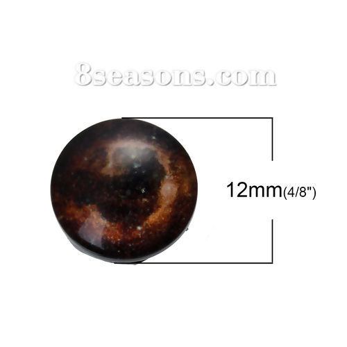 Immagine di Vetro Cupola Dome Seals Cabochon Tondo Flatback A Random Galassia Universo Disegno Trasparente 12mm Dia, 10 Pz