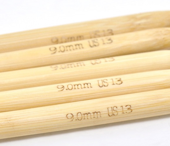 Picture of (US13 9.0mm) Bamboo Double Pointed Knitting Needles Natural 13cm(5 1/8") long, 1 Set ( 5 PCs/Set)