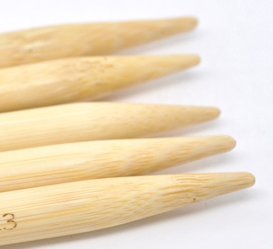 Image de (US13 9.0mm) Aiguilles à Tricoter Double Point en Bambou Couleur Naturelle 13cm Long, 1 Kit ( 5 Pcs/Kit)