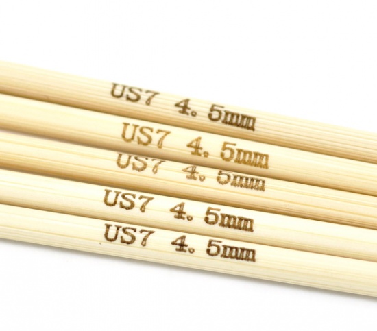 Immagine di (US7 4.5mm) Bambù DP Ferri da Maglia Naturale 13cm Lunghezza, 1 Serie ( 5 Pz/Serie)