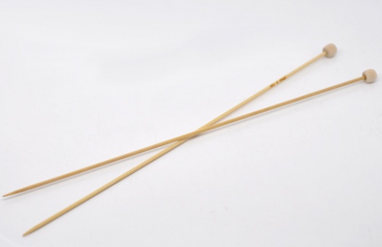 Picture of (US1 2.25mm) Bamboo Single Pointed Knitting Needles Natural 23cm(9") long, 1 Set ( 2 PCs/Set)