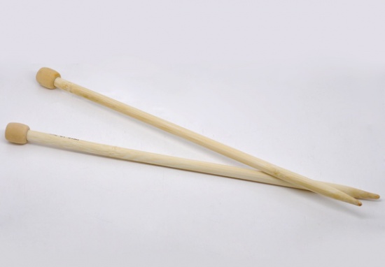 Picture of (US15 10.0mm) Bamboo Single Pointed Knitting Needles Natural 34cm(13 3/8") long, 1 Set ( 2 PCs/Set)