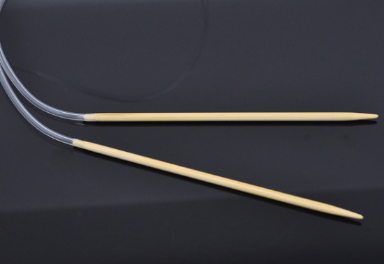 Picture of (US5 3.75mm) Bamboo Circular Knitting Needles Natural 80cm(31 4/8") long, 1 Pair