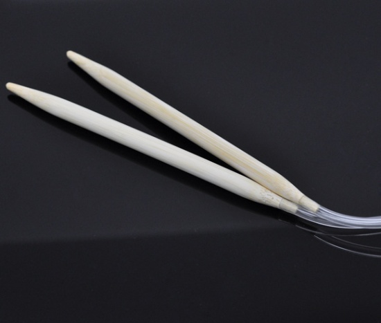 Immagine di (US11 8.0mm) Bambù Circolare Ferri da Maglia Naturale 120cm Lunghezza, 1 Paio