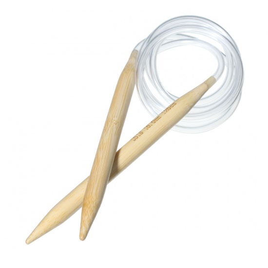 Picture of (US15 10.0mm) Bamboo Circular Knitting Needles Natural 120cm(47 2/8") long, 1 Pair