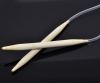 Imagen de (US15 10.0mm) Bambú Circular Agujas de tejer Natural 120cm longitud, 1 Par