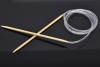 (US6 4.0mm) 竹 輪 編み針 ナチュラル 120cm 長さ、 1 対 の画像