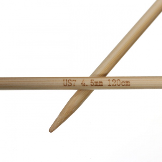 Image de (US7 4.5mm) Aiguilles Circulaire en Bambou Couleur Naturelle 120cm long, 1 Paire