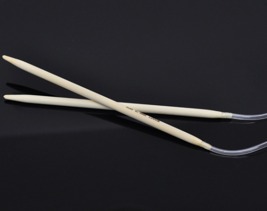 Picture of (US8 5.0mm) Bamboo Circular Knitting Needles Natural 120cm(47 2/8") long, 1 Pair