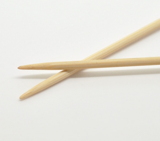 Picture of (UK11 3.0mm) Bamboo Single Pointed Knitting Needles Natural 34cm(13 3/8") long, 1 Set ( 2 PCs/Set)
