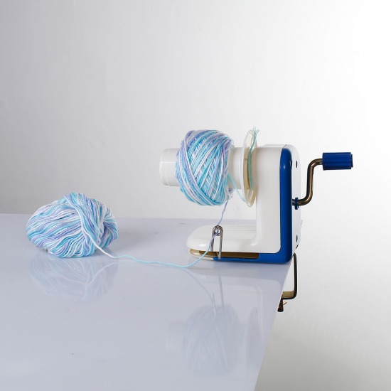 Bild von Wolle / Garn / Faser / String Ball Winder Handbediente Weiß & Blau.Verkauft eine Packung mit 1