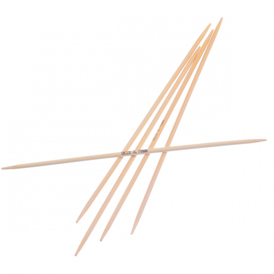 Picture of (UK12 2.75mm) Bamboo Double Pointed Knitting Needles Natural 15cm(5 7/8") long, 1 Set ( 5 PCs/Set)