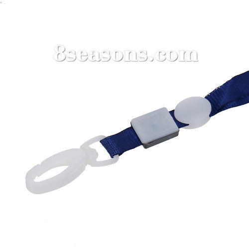 Picture of Terylene ID Card Neck Strap Lanyard Deep Navy Blue With Lobster Clasp 42.5cm(16 6/8"), 20 PCs