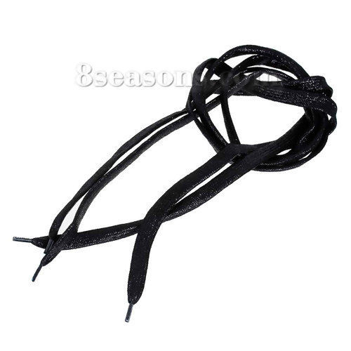 Picture of PET Athletic Sport Shoelace Black 108cm(42 4/8"), 2 PCs
