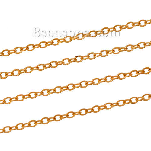 Picture of Brass Link Cable Chain Findings Gold Plated 2x1.5mm, 5 M                                                                                                                                                                                                      