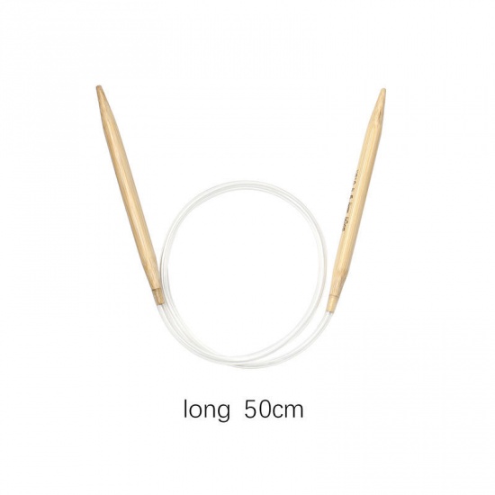 Picture of (US10 6.0mm) Bamboo Circular Knitting Needles Natural 50cm(19 5/8") long, 1 Pair
