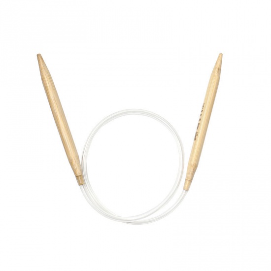 Picture of (US11 8.0mm) Bamboo Circular Knitting Needles Natural 50cm(19 5/8") long, 1 Pair