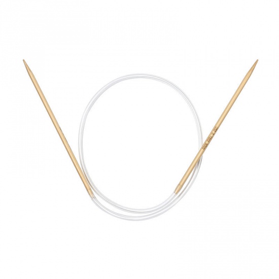 Picture of (US2 2.75mm) Bamboo Circular Knitting Needles Natural 50cm(19 5/8") long, 1 Pair