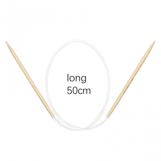 Immagine di (US5 3.75mm) Bambù Circolare Ferri da Maglia Naturale 50cm Lunghezza, 1 Paio