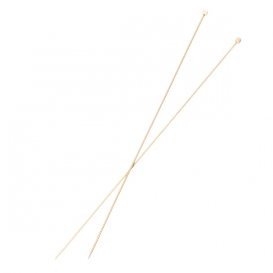 Picture of (US0 2.0mm) Bamboo Single Pointed Knitting Needles Natural 34cm(13 3/8") long, 1 Set ( 2 PCs/Set)