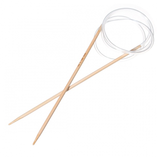 Picture of (US2 2.75mm) Bamboo Circular Knitting Needles Natural 80cm(31 4/8") long, 1 Pair