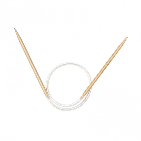 Picture of (US5 3.75mm) Bamboo Circular Knitting Needles Natural 40cm(15 6/8") long, 1 Piece