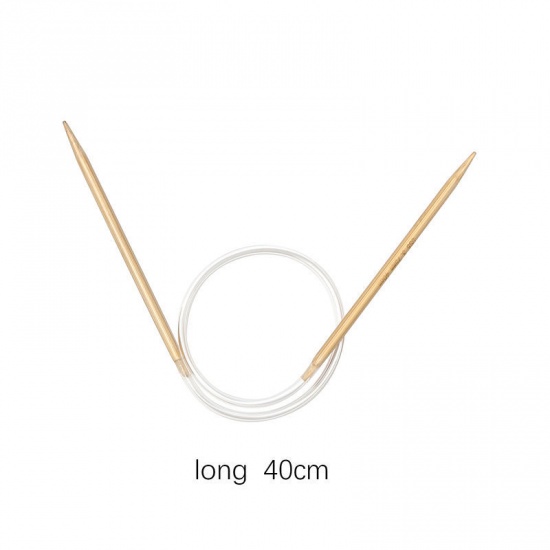 Picture of (US5 3.75mm) Bamboo Circular Knitting Needles Natural 40cm(15 6/8") long, 1 Piece