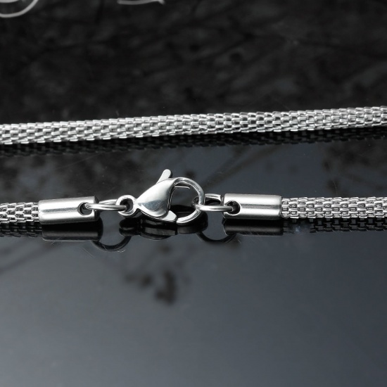 Picture of 304 Stainless Steel Lantern Chain Jewelry Necklace Silver Tone 50cm(19 5/8") long, Chain Size: 2.4mm(1/8"), 1 Piece