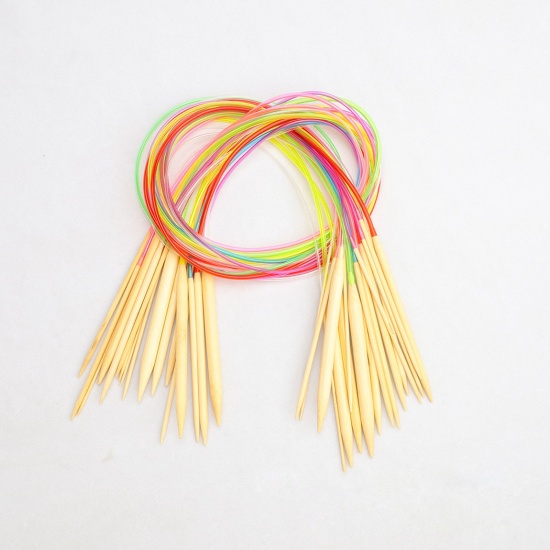 Picture of Bamboo & Plastic Circular Circular Knitting Needles At Random Color 60cm(23 5/8") long, 1 Set