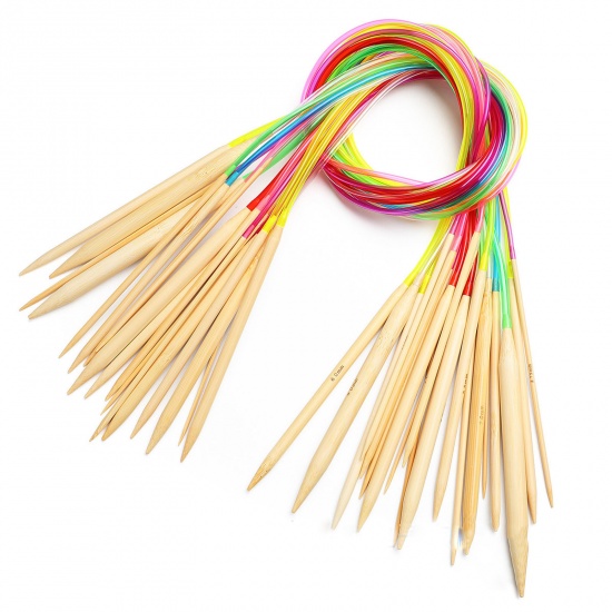Picture of Bamboo & Plastic Circular Circular Knitting Needles At Random Color 80cm(31 4/8") long, 1 Set