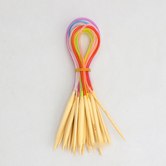 Picture of Bamboo & Plastic Circular Circular Knitting Needles At Random Color 100cm(39 3/8") long, 1 Set