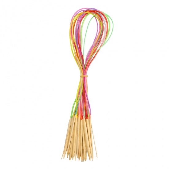 Picture of Bamboo & Plastic Circular Circular Knitting Needles At Random Color 120cm(47 2/8") long, 1 Set
