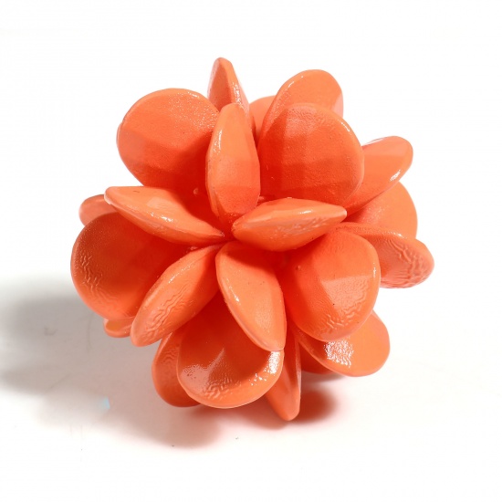 Picture of Resin Pendants Ball Orange Pink 3.1cm x 3.1cm, 2 PCs