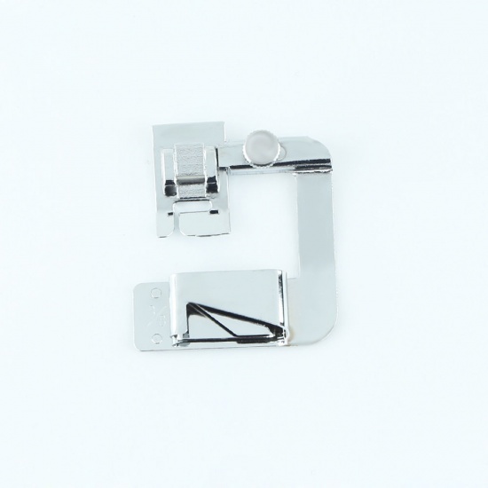 Image de Outils à Couture en Alliage de Fer Pied Ourlet Rectangle Argent Mat, 4.8cm x 4.3cm, 1 Kit ( 3 Pcs/Kit)