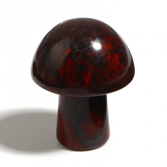 Picture of Marlstone ( Natural ) Micro Landscape Miniature Shelter House Aquarium Home Decoration Mushroom Wine Red About 20x15mm - 19x14mm, 1 Piece