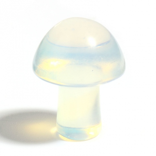Picture of Quartz Rock Crystal ( Natural ) Micro Landscape Miniature Shelter House Aquarium Home Decoration Mushroom White About 20x15mm - 19x14mm, 1 Piece