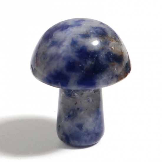Picture of Stone ( Natural ) Micro Landscape Miniature Shelter House Aquarium Home Decoration Mushroom Blue About 20x15mm - 19x14mm, 1 Piece