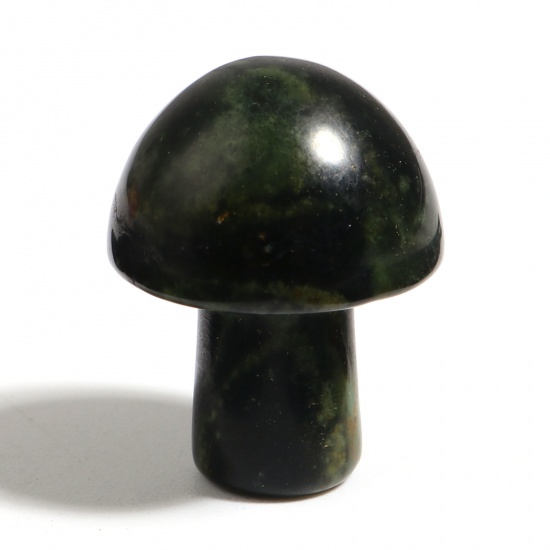 Picture of Stone ( Natural ) Micro Landscape Miniature Shelter House Aquarium Home Decoration Mushroom Dark Green About 20x15mm - 19x14mm, 1 Piece