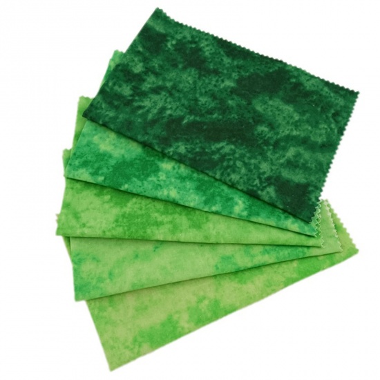 Bild von Stoff Stoff Grün Quadrat Tie-Dye 20cm x 20cm , 1 Set ( 5 Stück/Set)