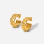 Immagine di 1 Paio Placcatura Sottovuoto Acciaio Inossidabile Orecchini Circolari 18K Oro riempito forma di C Sole Trasparente Cubic Zirconiae 18.9mm