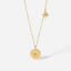 Immagine di 1 Pz Placcatura Sottovuoto Semplice & Casual Elegante 18K Oro riempito 304 Acciaio Inossidabile & Zircone Cubico Rollo Catena Tondo Stella Collana con Ciondolo Per Donne Festa 41cm Lunghezza