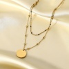 Picture of Eco-friendly Stylish Simple 14K Real Gold Plated 304 Stainless Steel Ball Chain Round Multilayer Layered Necklace For Women Party 42.5cm(16 6/8") long, 1 Piece