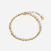 Picture of Eco-friendly Simple & Casual Stylish 14K Real Gold Plated 304 Stainless Steel Ball Chain Oval Bracelets For Women Party 17cm(6 6/8") long, 1 Piece
