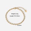 Picture of Eco-friendly Simple & Casual Stylish 14K Real Gold Plated 304 Stainless Steel Ball Chain Oval Bracelets For Women Party 17cm(6 6/8") long, 1 Piece