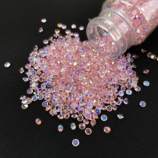 Picture of Crystal Filler Resin Jewelry Craft Filling Material Pink Rhinestone 5.2cm x 3cm, 1 Bottle